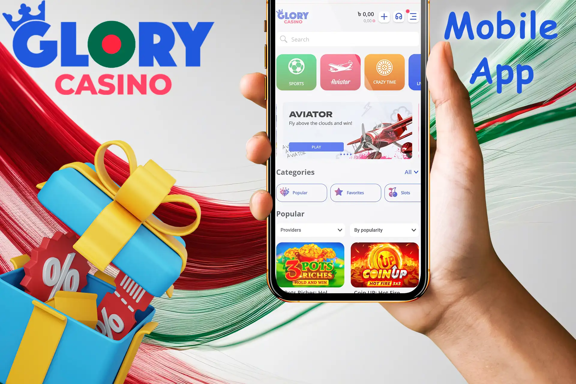Feel mobile with the Glory Casino Bangladesh mobile application and get your bonus!