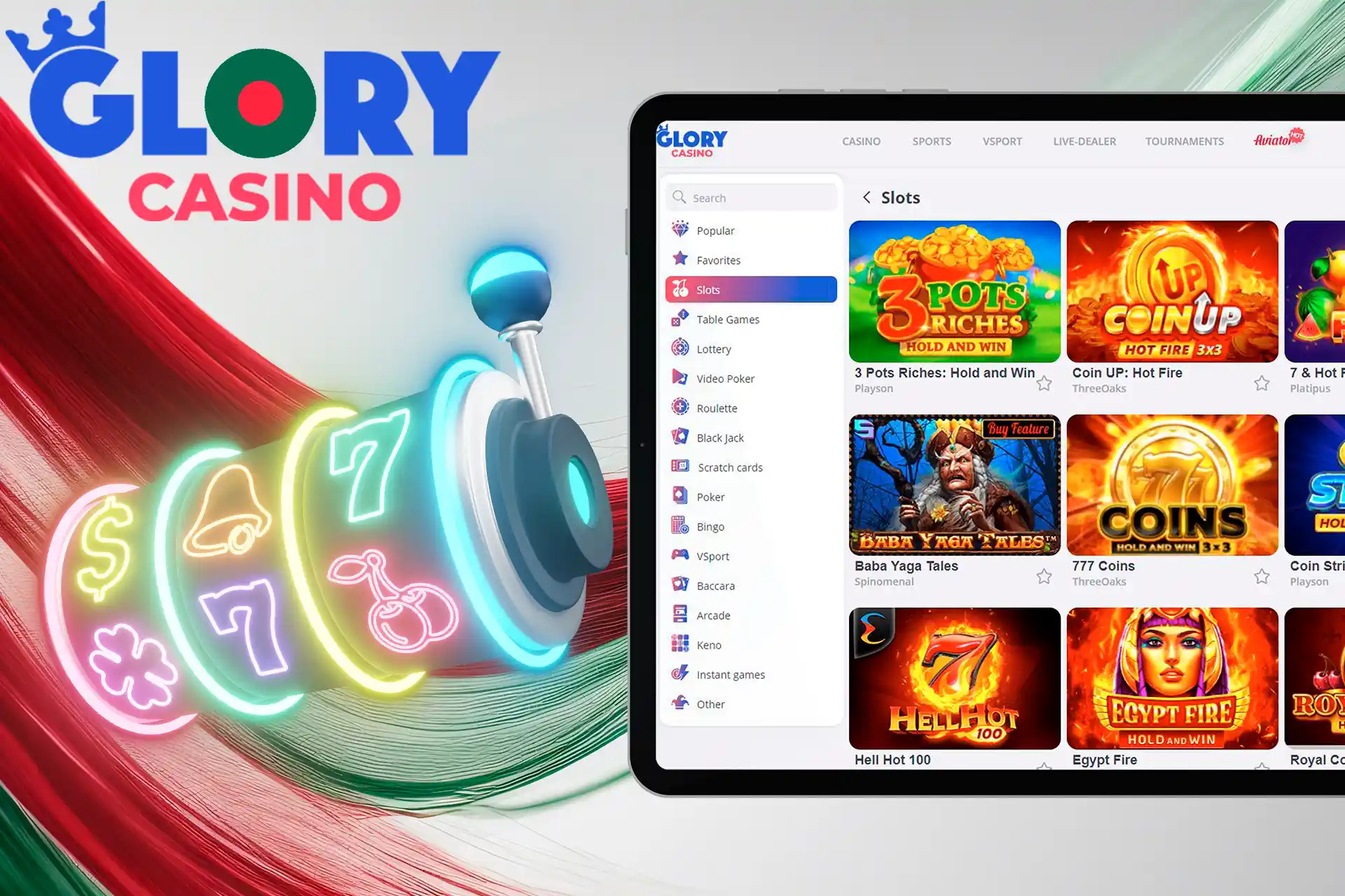 Thousands of slots at Glory Casino Bangladesh