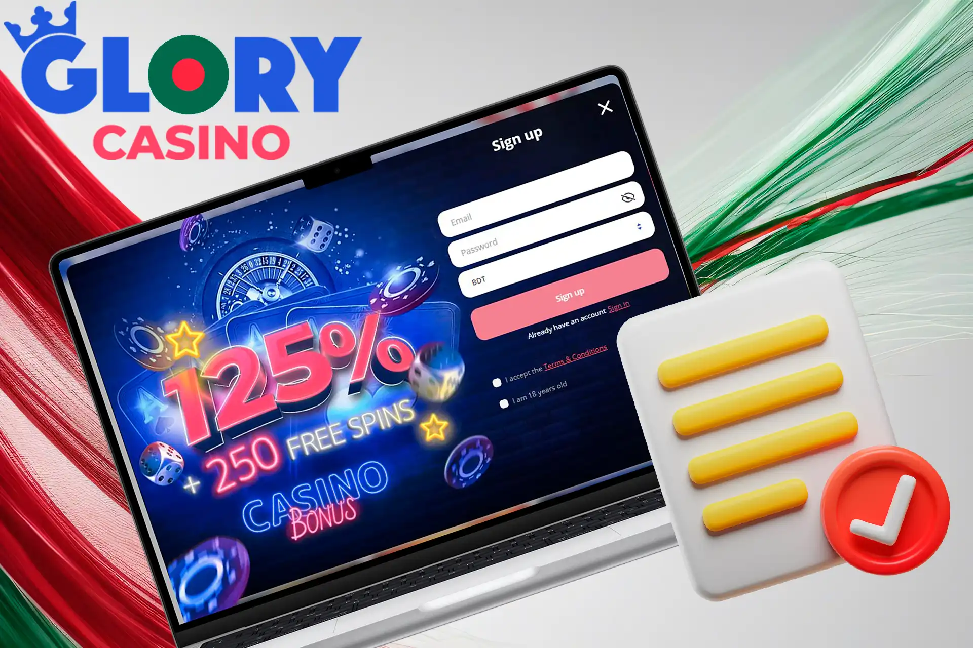 Easy registration process at Glory Casino Bangladesh