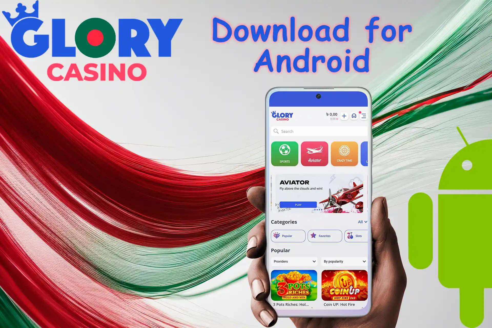 Download the Glory Casino Bangladesh mobile application for Android
