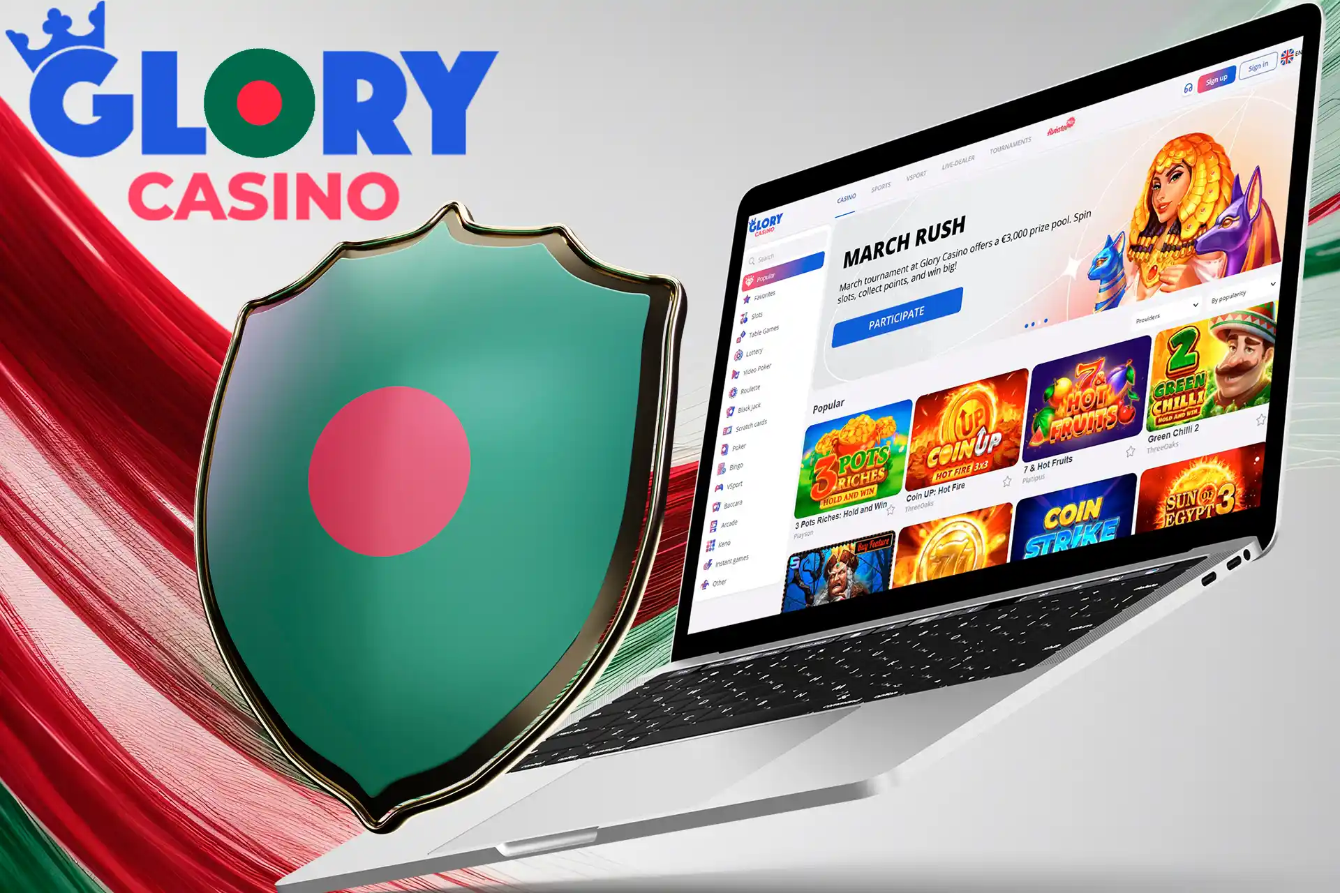Glory Casino Bangladesh is a legal and safe casino