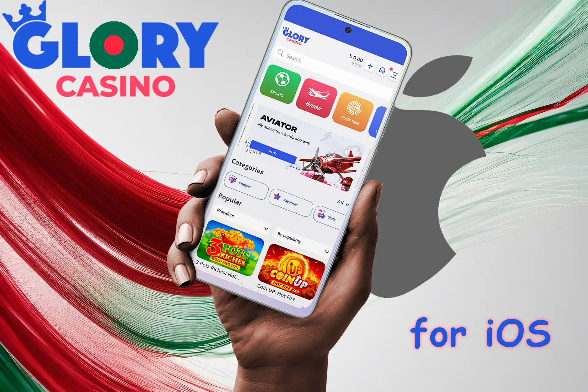 Download the Glory Casino Bangladesh mobile application on iOS