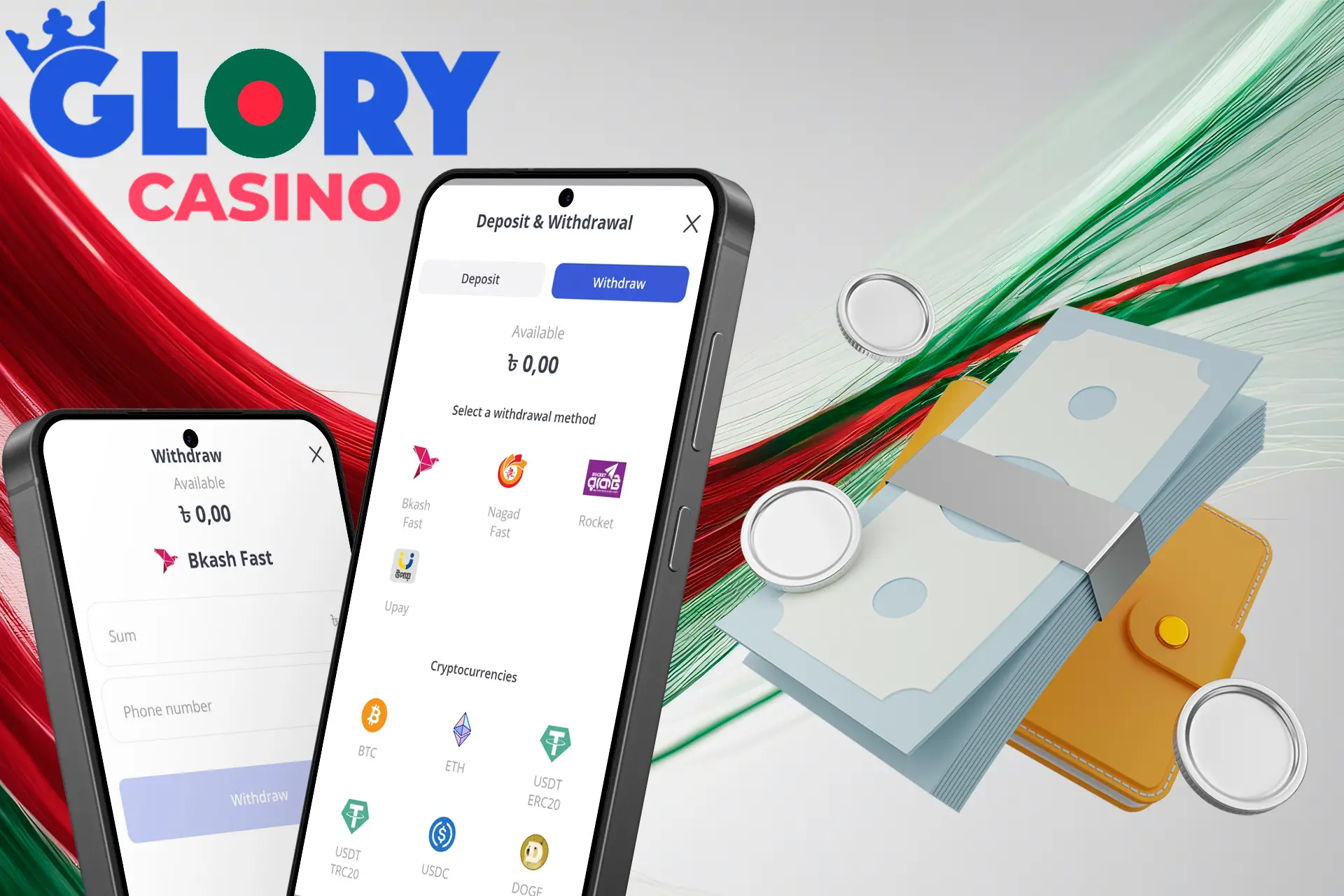 Withdraw your winnings from Glory Casino Bangladesh